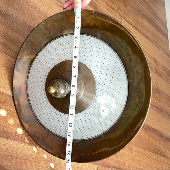 Vintage | LARGE Solid Brass Hanging Pendant Light Design Industrial Farmhouse - Picture 10 of 11